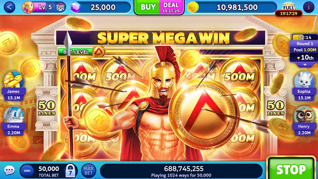 Jackpot Madness Slots Casino (Джекпотджой Слоты)  [МОД Меню] Screenshot 2