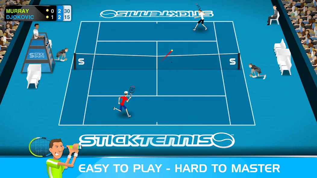 Stick Tennis (Стик Теннис)  [МОД Unlimited Money] Screenshot 1