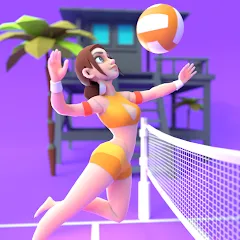 Взломанная Beach Volleyball Game (Бичволлейбол игра)  [МОД Все открыто] - стабильная версия apk на Андроид