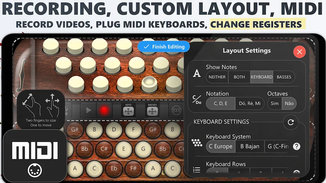 Accordion Chromatic Button (Аккордеон с хроматическими кнопками)  [МОД Бесконечные монеты] Screenshot 5