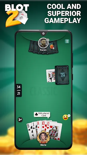 Blot 2 - Classic Belote (Блот 2)  [МОД Unlimited Money] Screenshot 3