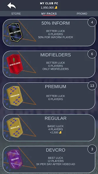 DEVCRO 23 - Draft, Packs! (ДЕВКРО ФУТ 23)  [МОД Меню] Screenshot 2