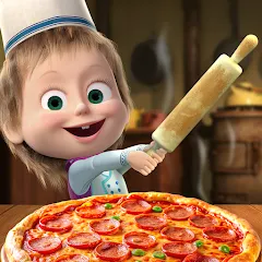 Скачать взломанную Masha and the Bear Pizza Maker  [МОД Mega Pack] - полная версия apk на Андроид