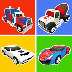 Скачать взлом Superhero Car Merge Battle  [МОД Mega Pack] - последняя версия apk на Андроид