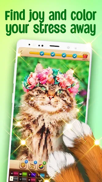 Cross-Stitch: Coloring Book (Кросс)  [МОД Бесконечные монеты] Screenshot 2