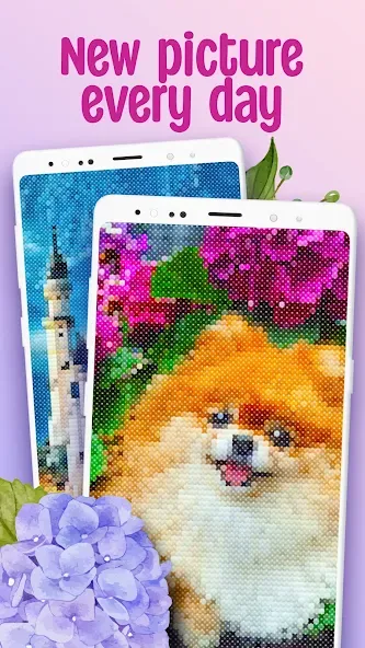 Cross-Stitch: Coloring Book (Кросс)  [МОД Бесконечные монеты] Screenshot 3