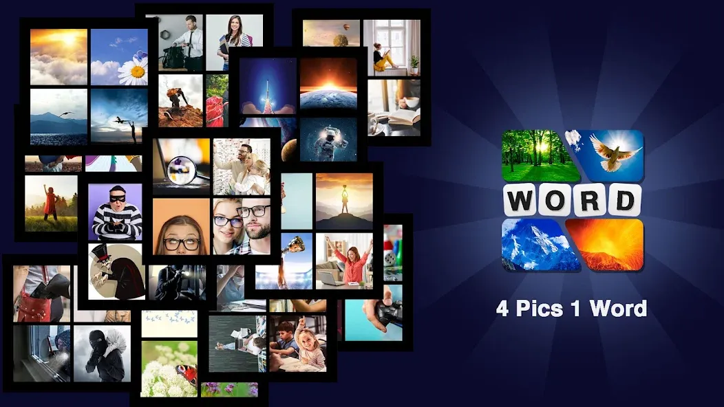 Puzzle: 4 pics 1 word offline  [МОД Бесконечные монеты] Screenshot 2