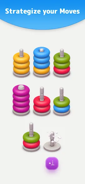 Color Sort 3D — Hoop Stack  [МОД Mega Pack] Screenshot 2