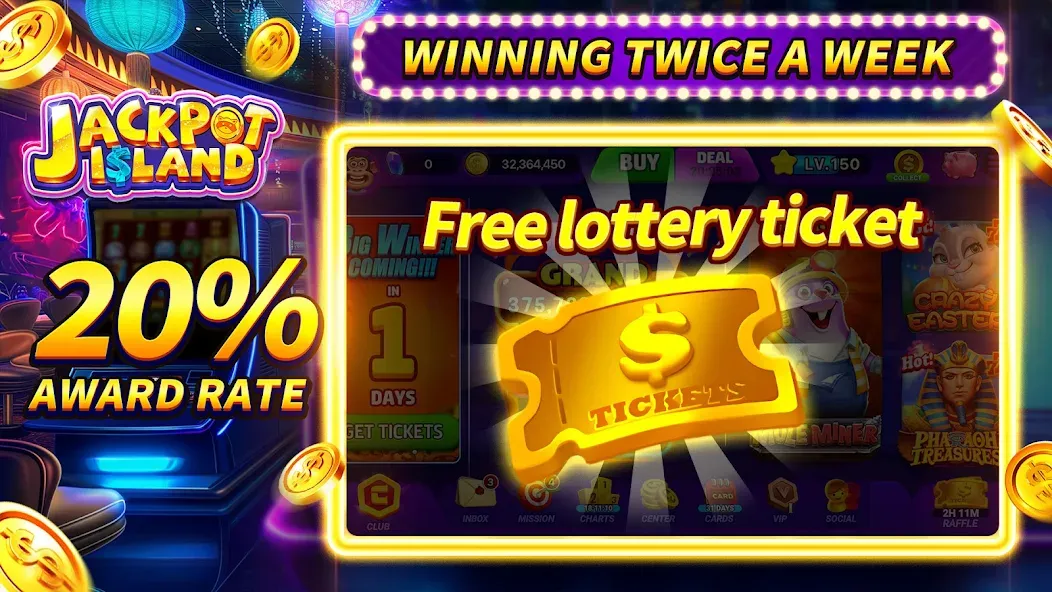 Jackpot Island - Slots Machine (Джекпот Айленд)  [МОД Бесконечные деньги] Screenshot 2