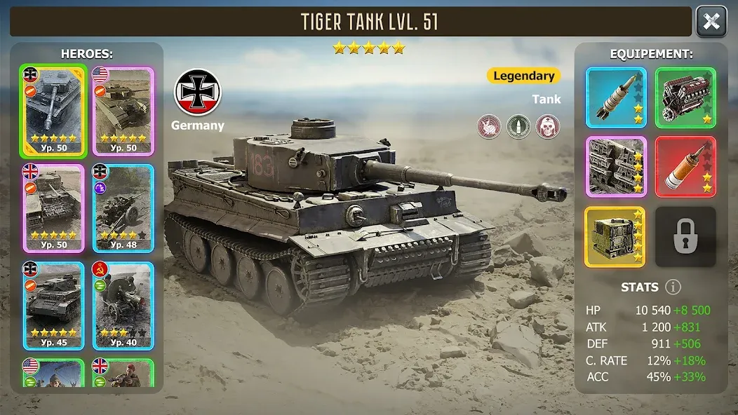 Heroes of Wars: WW2 Battles (2 (Хероэс оф Варс)  [МОД Много монет] Screenshot 2